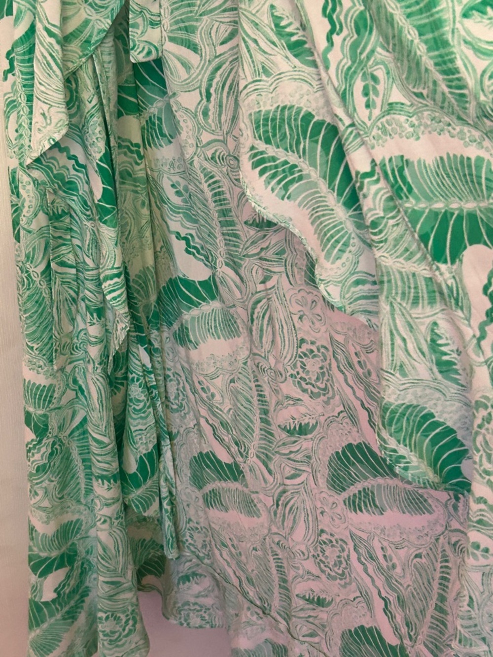 NWT Melissa Odabash Bria Ruffled Printed Voile Wrap Dress Sz Large SwimCover - Picture 10 of 13